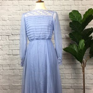 Vintage Powder Blue Miss Elliette dress Chiffon